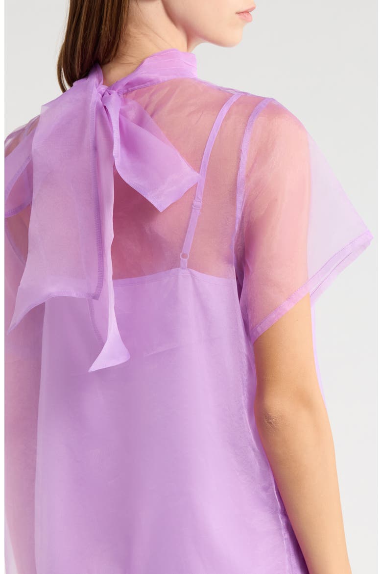 Berny Mock Neck Organza Minidress, Alternate, color, LAVENDER