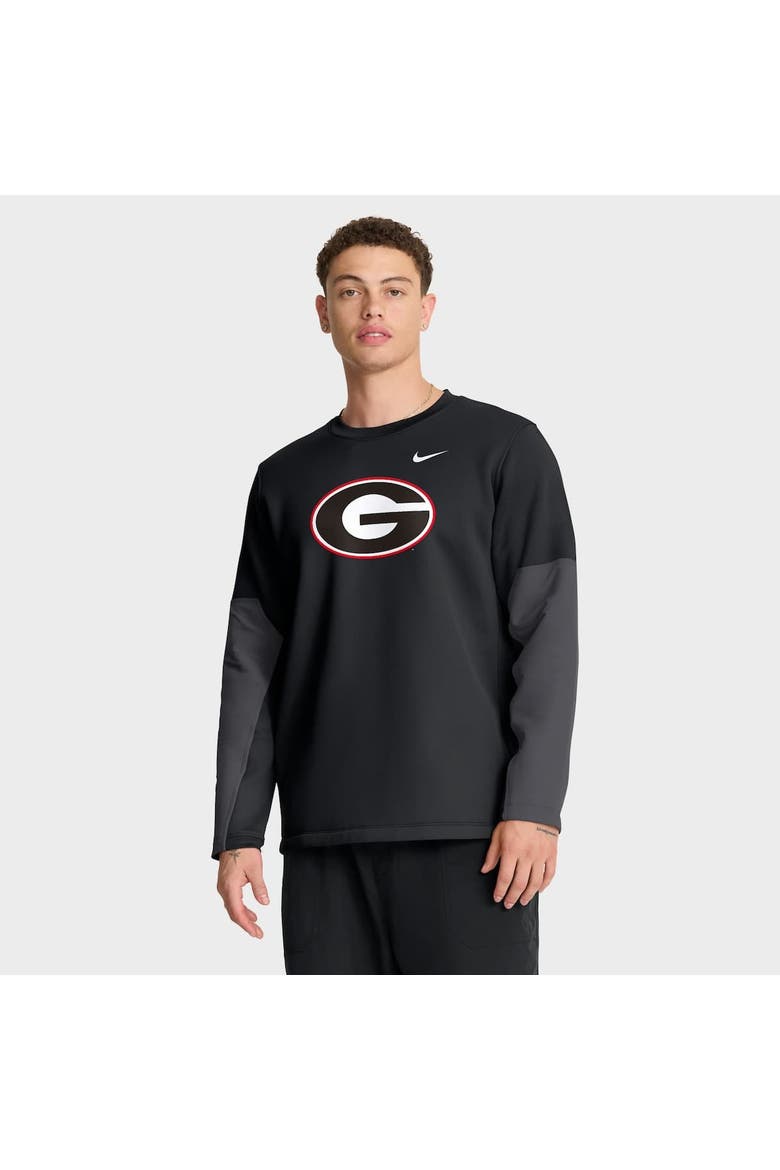 Men's Nike Black Georgia Bulldogs 2025 Sideline Coach Therma-FIT Long Sleeve T-Shirt, Alternate, color, Black