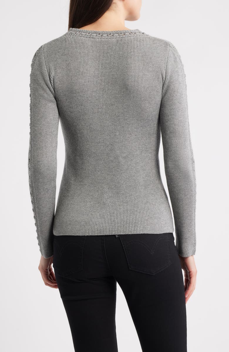 ZOE AND CLAIRE V-Neck Rib Cardigan, Alternate, color,