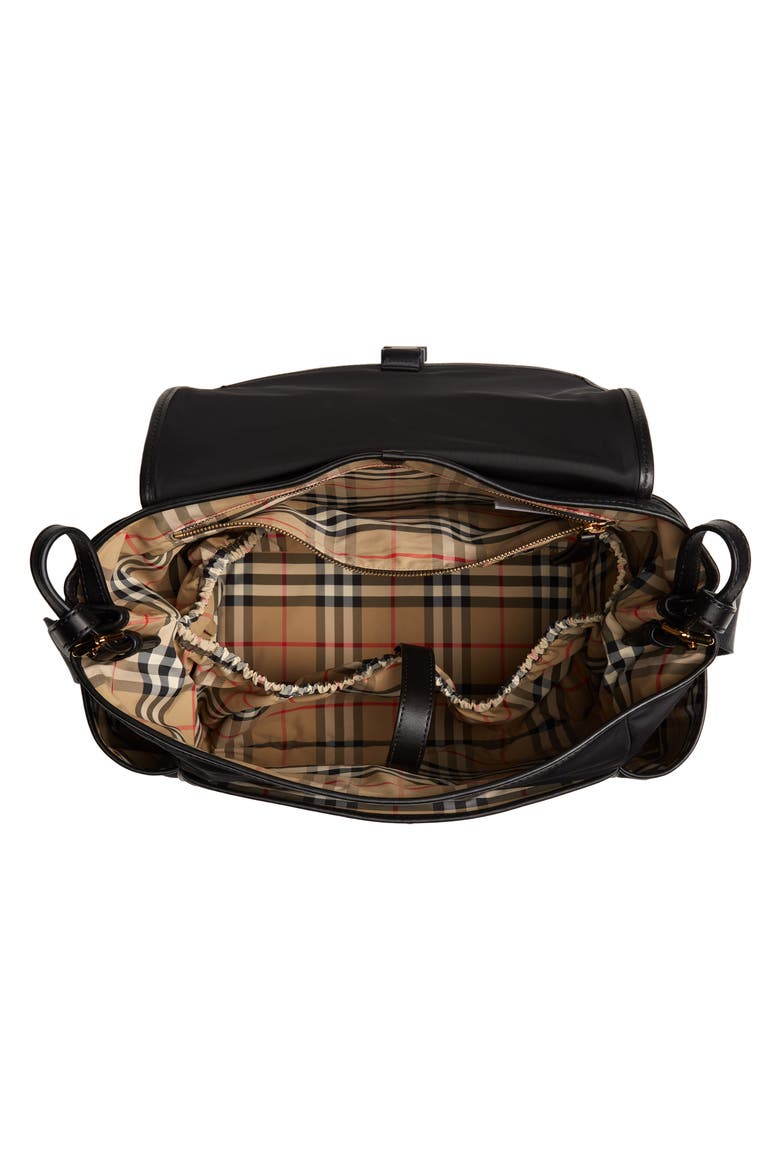 Flap Nylon Diaper Bag, Alternate, color, BLACK