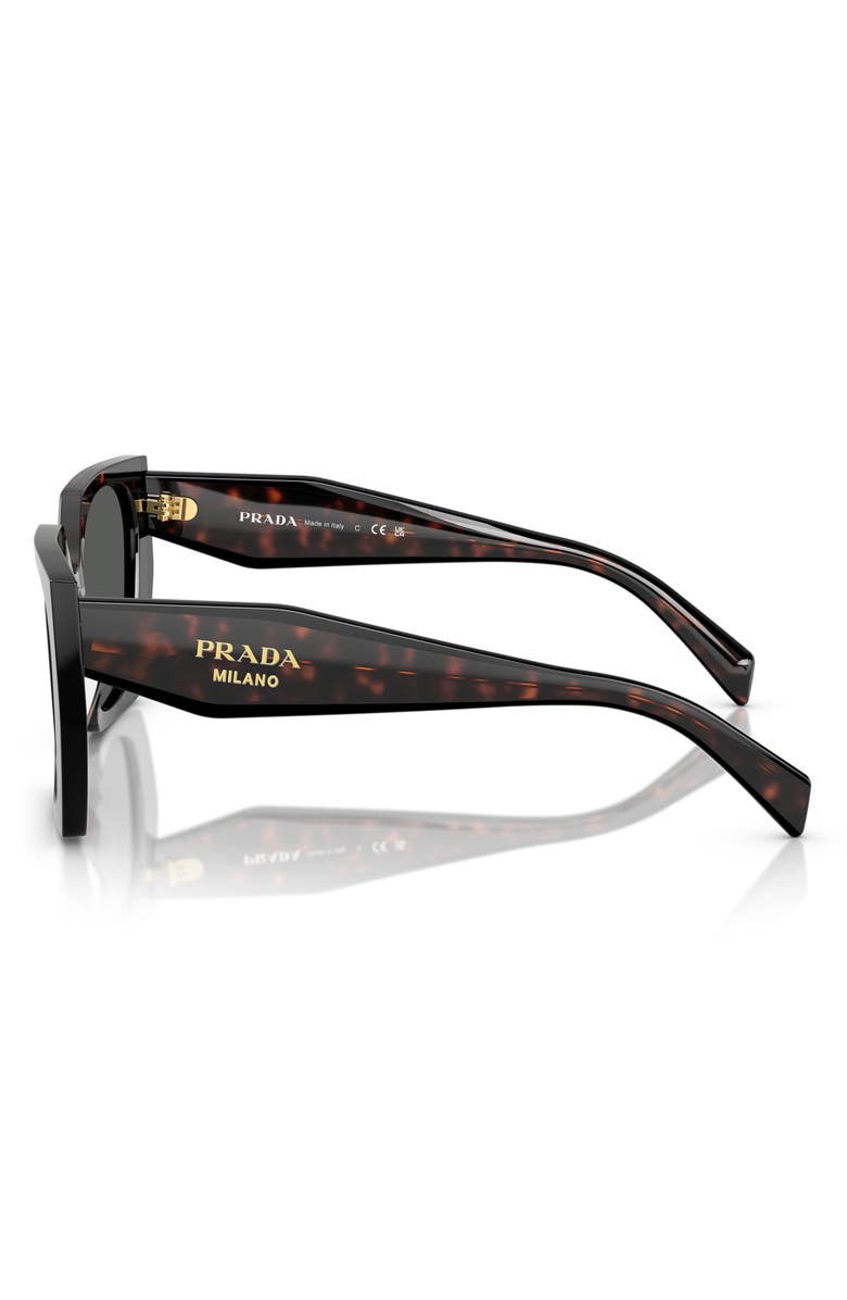 Prada 55mm Gradient Rectangular Sunglasses, Alternate, color, Dark Grey