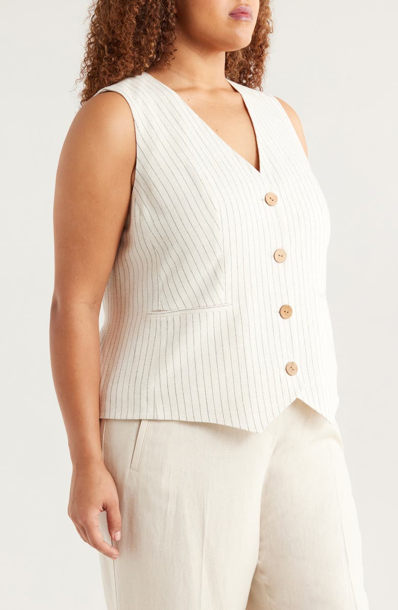 Jones New York Pinstripe Vest, Alternate, color, 