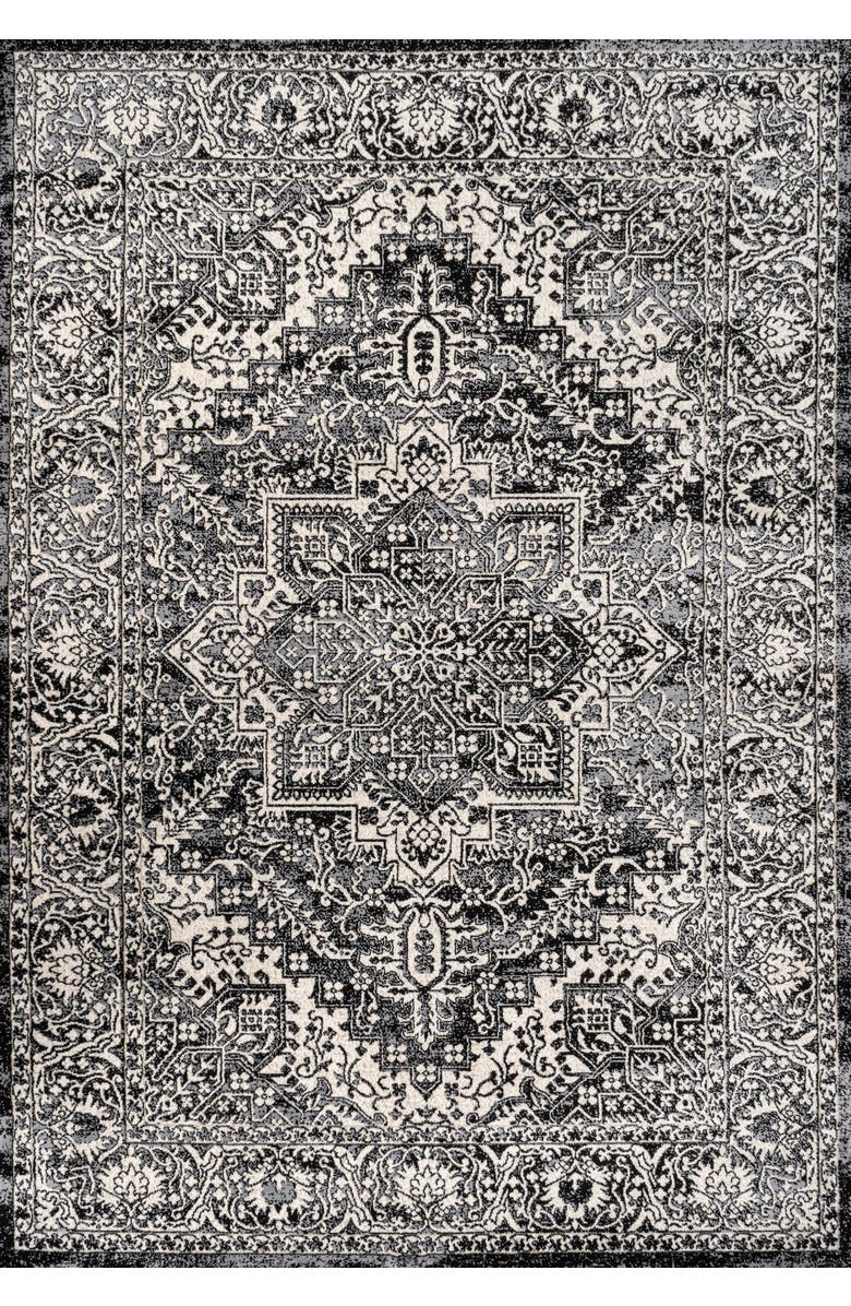 JONATHAN Y Modern Persian Vintage Medallion Area Rug, Alternate, color, Black
