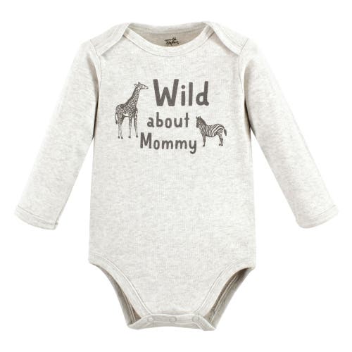 Touched By Nature Organic Cotton Long-sleeve Bodysuits In Multi