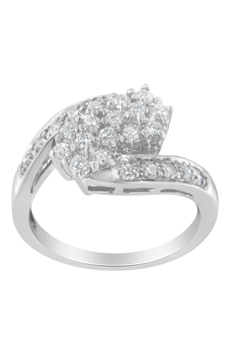 Haus of Brilliance 14KT White Gold 7/8 cttw Diamond Cluster Ring Band, Alternate, color, White