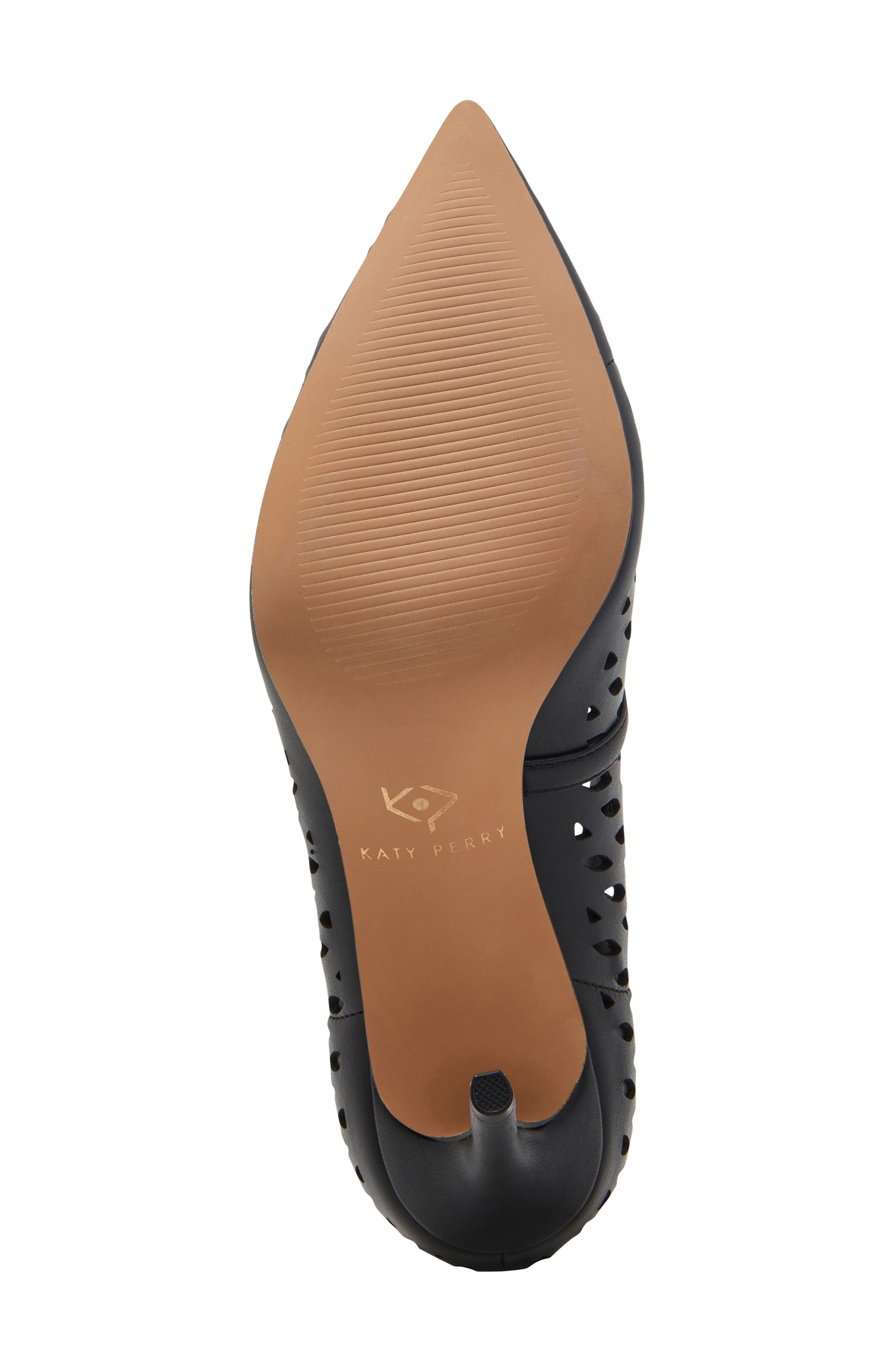 The Revival Fishnet Pointed Cap Toe Pump, Alternate, color, BLACK
