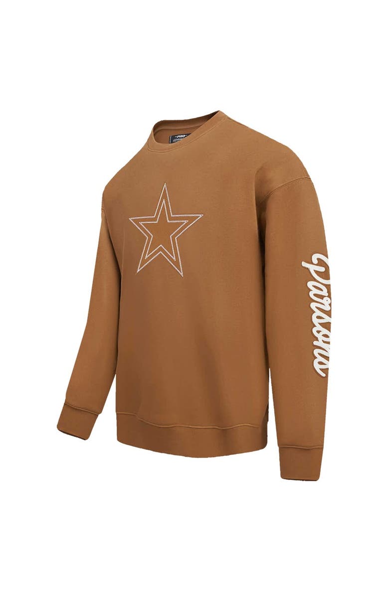 PRO STANDARD Men's Pro Standard Micah Parsons Brown Dallas Cowboys Pullover Crewneck Sweatshirt, Alternate, color, 