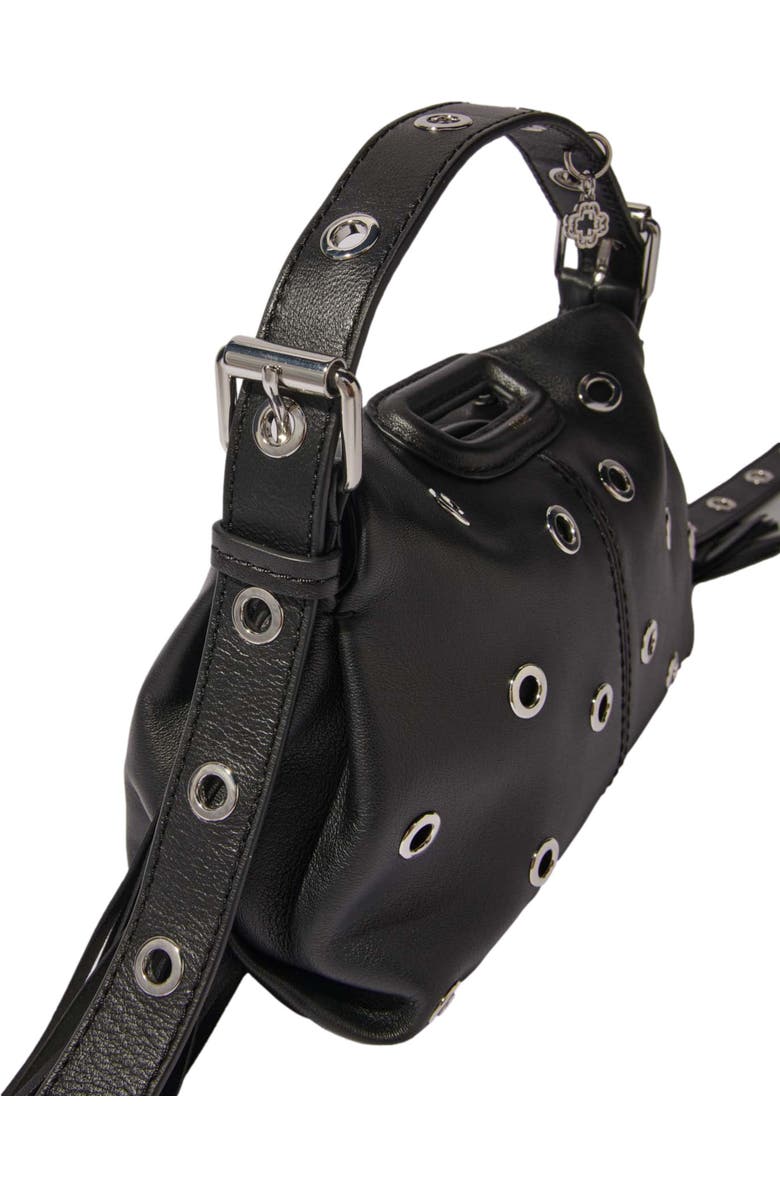 maje Miss M Mini eyelet leather bag, Alternate, color,