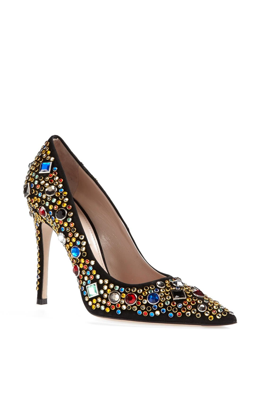 Jeweled Pump, Main, color, BLACK
