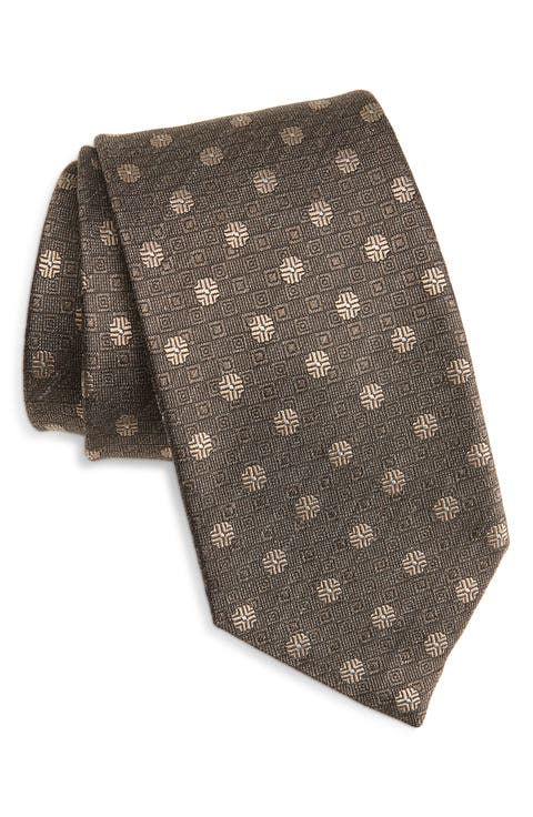 Floral Shantung Silk Tie