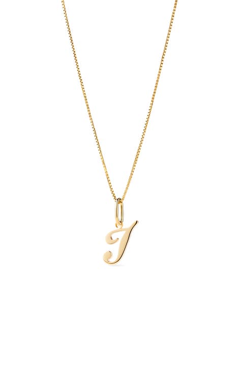 Solid Yellow Gold - Script Letter Necklace