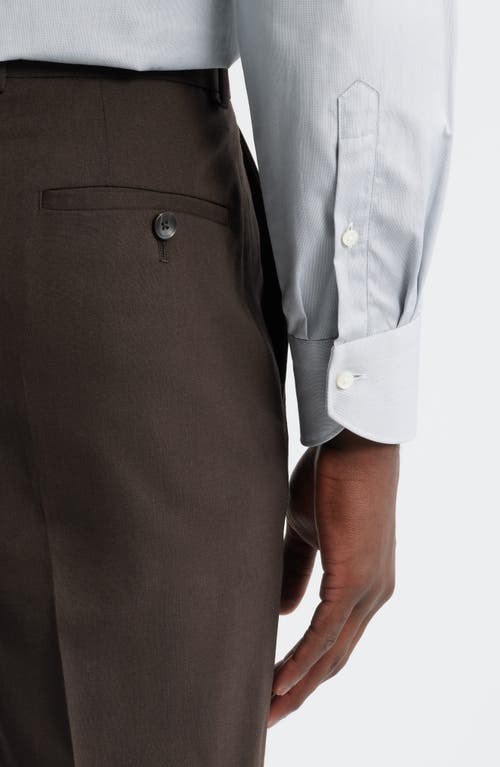Nordstrom Henrik Trim Fit Solid Stretch Wool Suit Pants In Brown