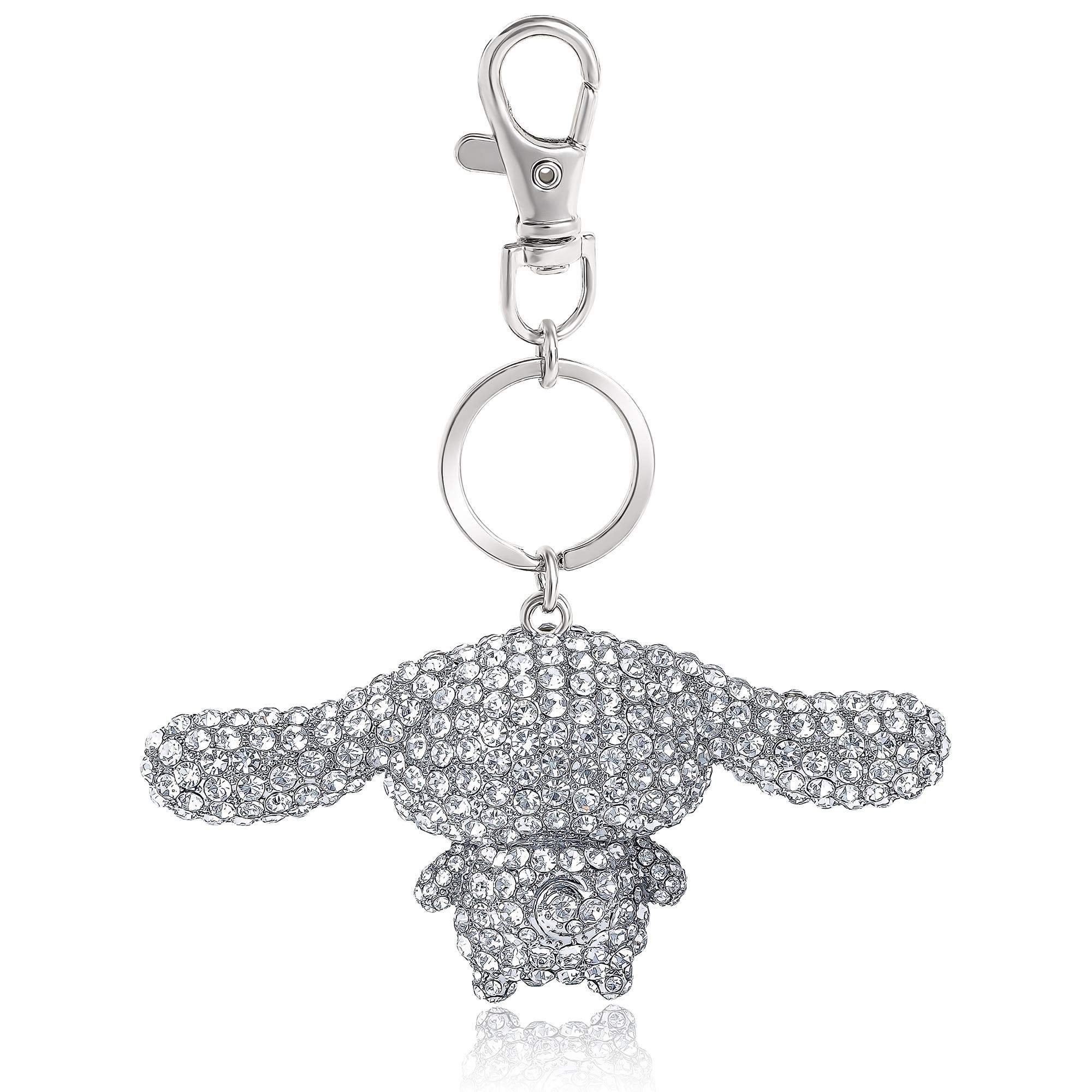 Hello Kitty Cinnamoroll Crystal-Embellished Keychain Travel Bag Charm, Alternate, color, Silver