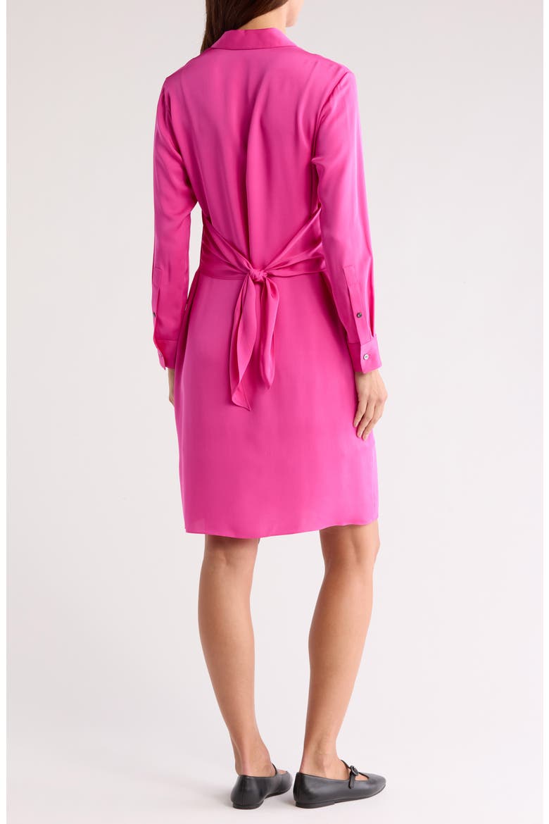 Modern Long Sleeve Silk Shirtdress, Alternate, color, CARNATION