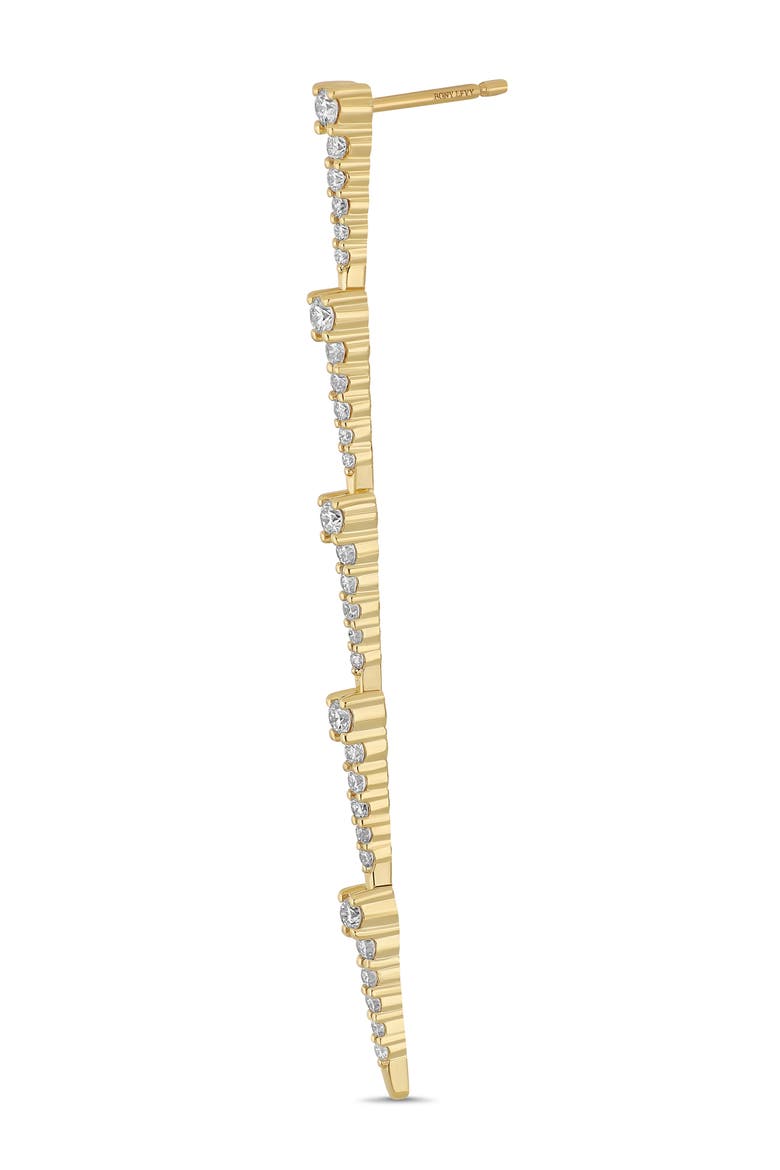 18K Gold Audrey Diamond Linear Earrings, Alternate, color, 18KY GOLD