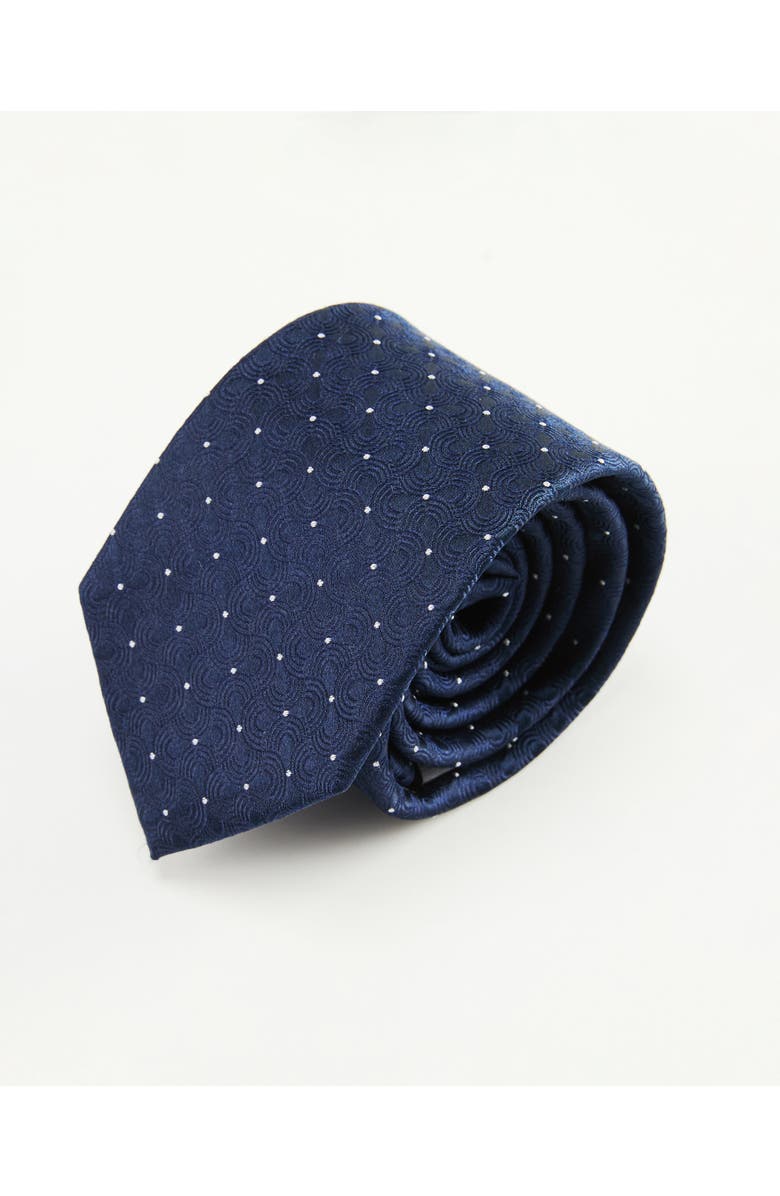 Knottery & Co Seigaiha Silk Jacquard Tie, Main, color, Navy