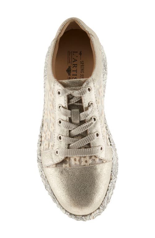 L'artiste By Spring Step Sneakheart Platform Sneaker In Light Beige Multi