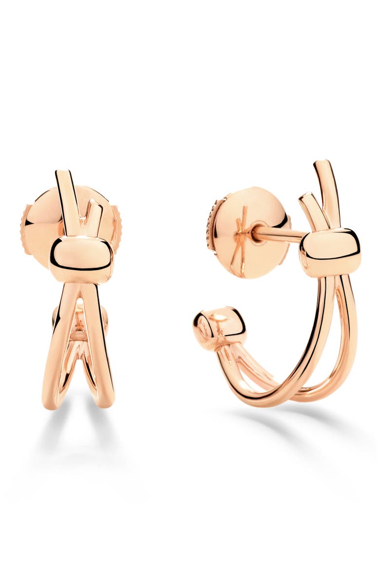 Double Row Hoop Earrings, Main, color, GOLD