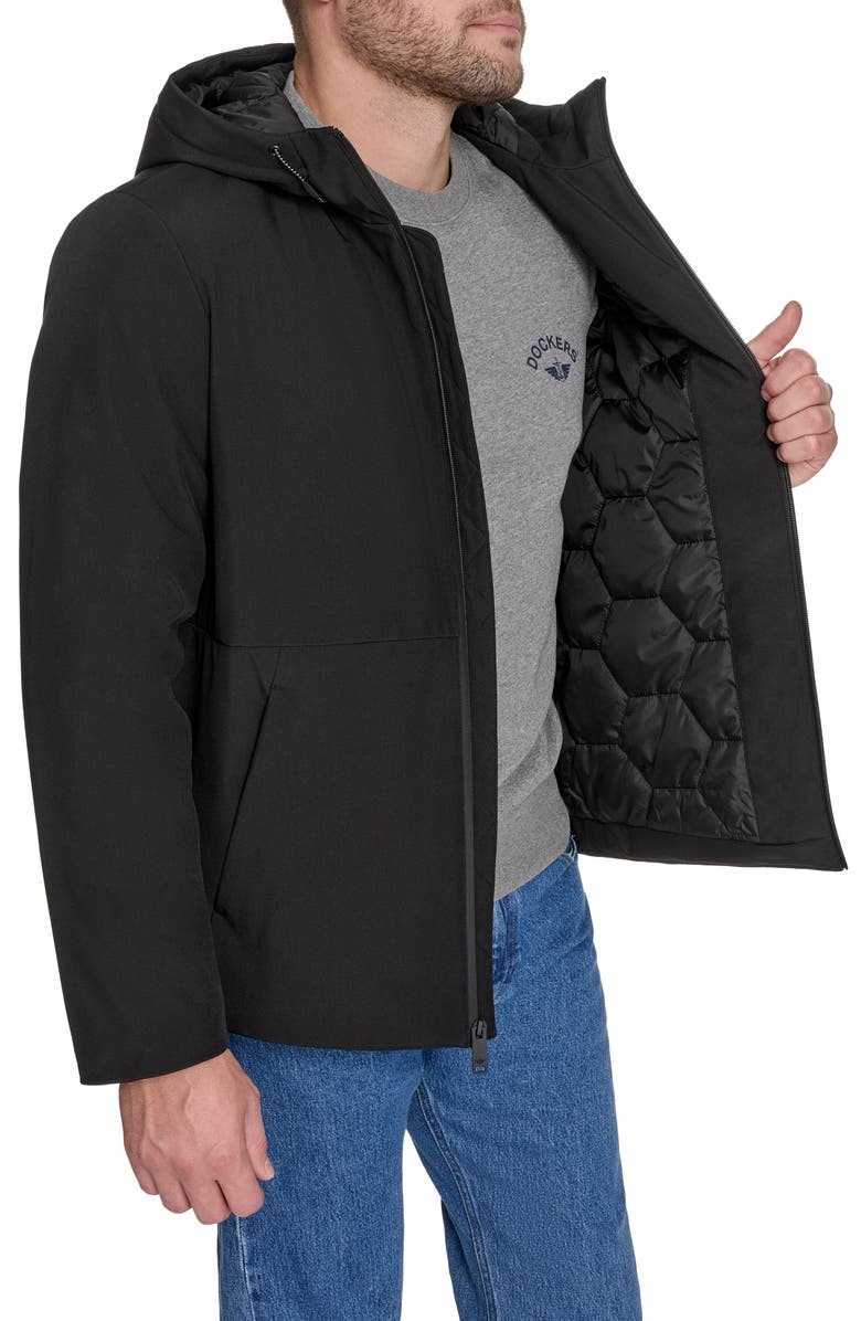 Dockers<sup>®</sup> Modern Water Resistant Hooded Jacket, Alternate, color, Black