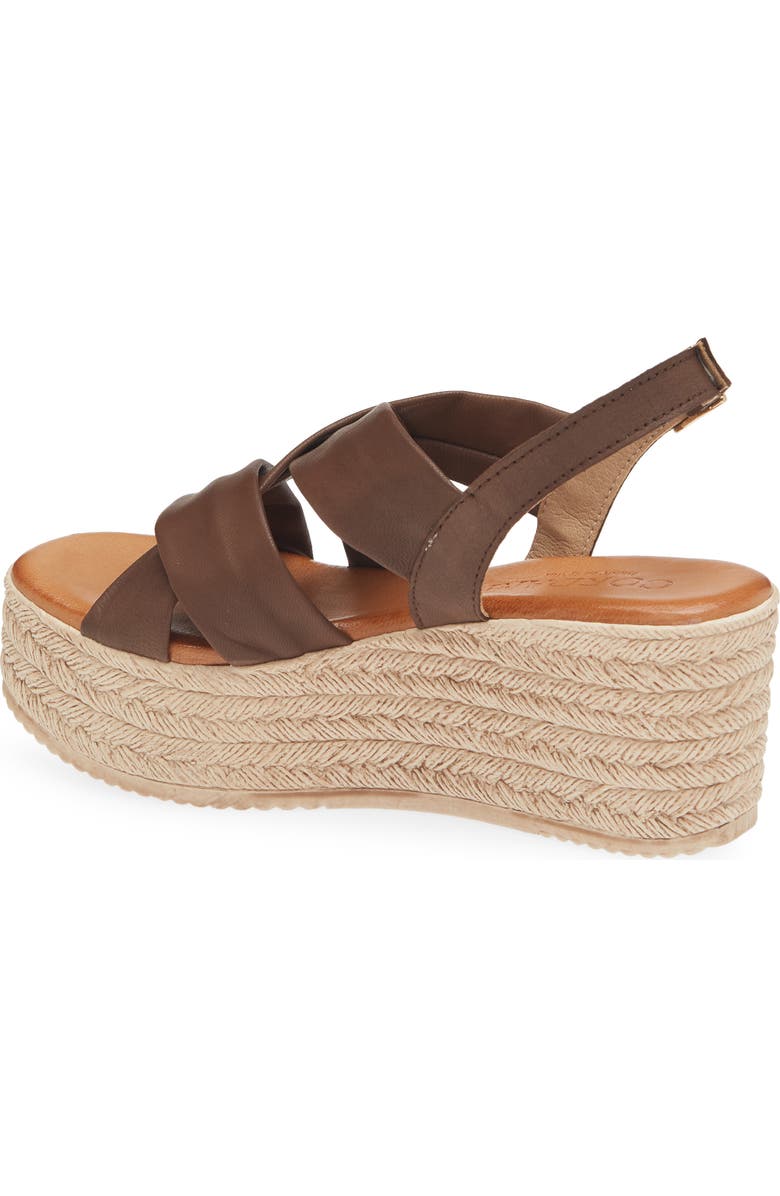 Cordani Bennie Slingback Espadrille Platform Wedge Sandal, Alternate, color, Brown Leather