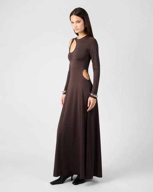 Weworewhat Cut Out Long Sleeve Maxi Dress In Animal Print
