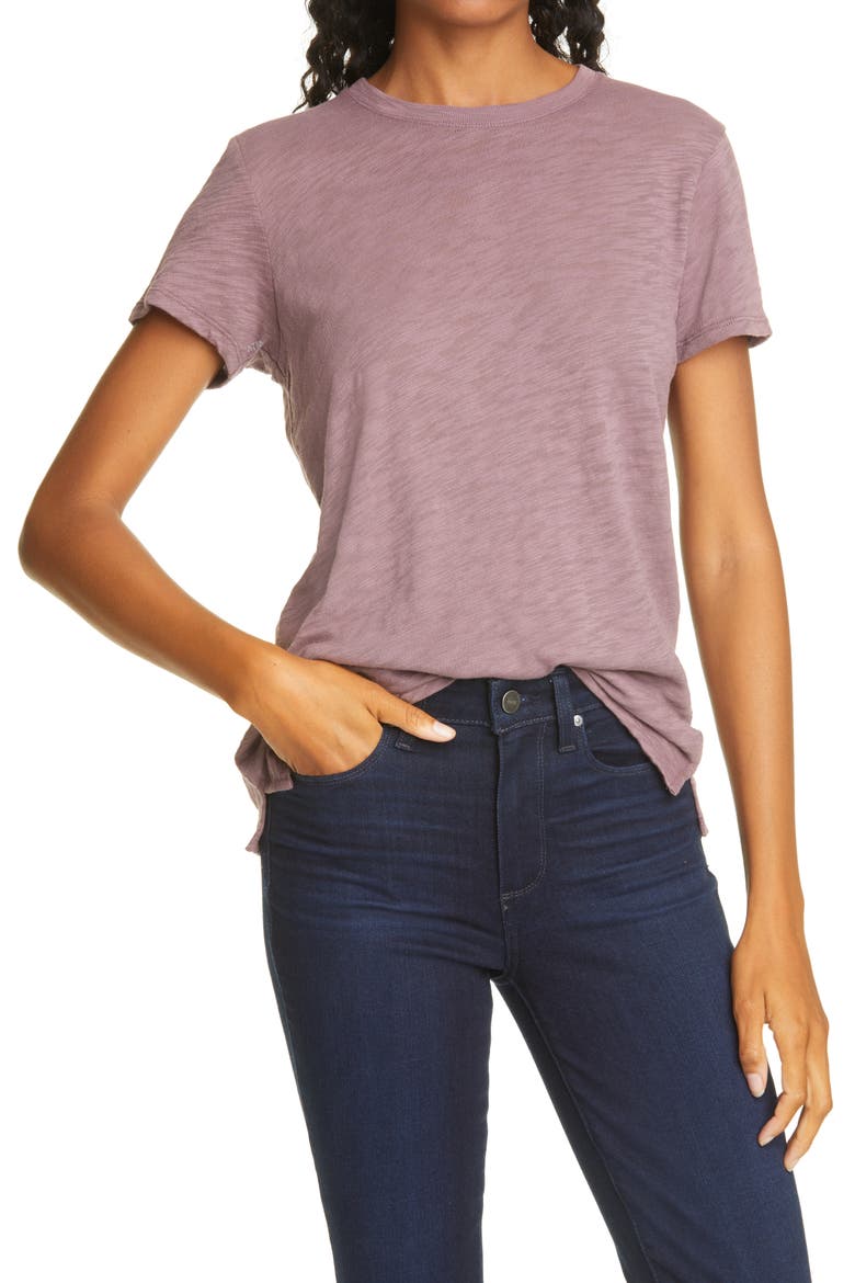 Schoolboy Cotton Crewneck T-Shirt, Main, color, GRAPE