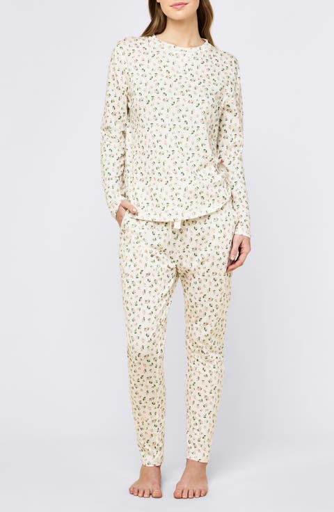 Rosebud Organic Cotton Jersey Pajamas