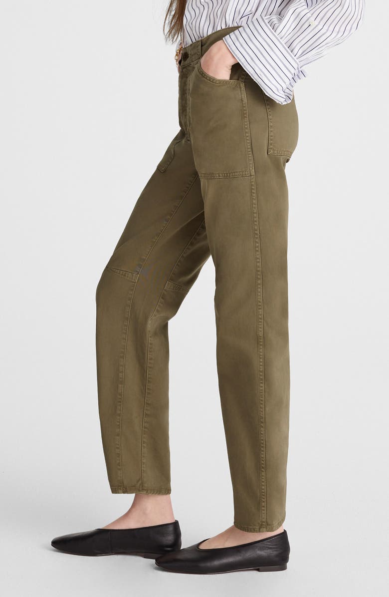 Madewell Darted Barrel Leg Pants, Alternate, color, Safari Khaki