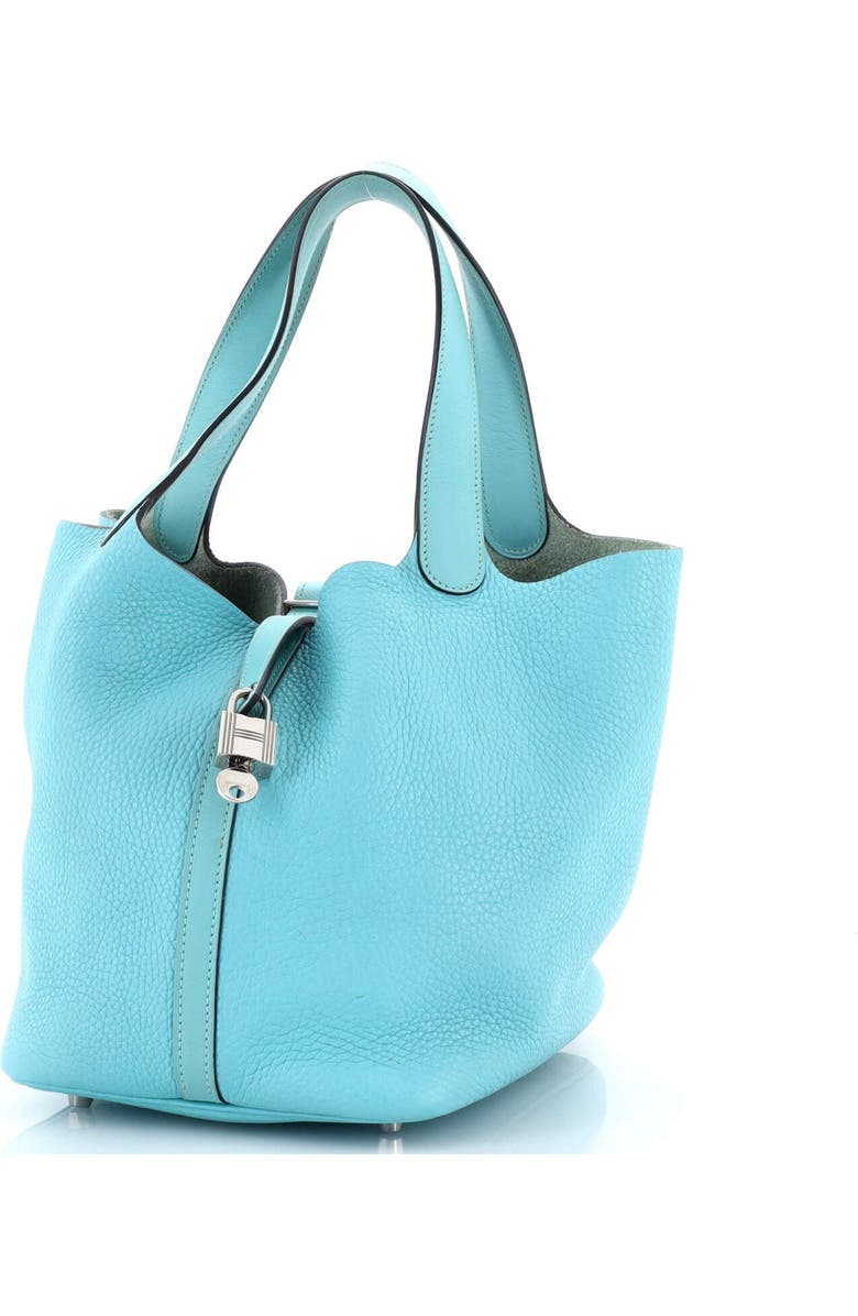 Pre-Owned Hermes Picotin Lock Bag Clemence MM, Alternate, color, Bleu Atoll