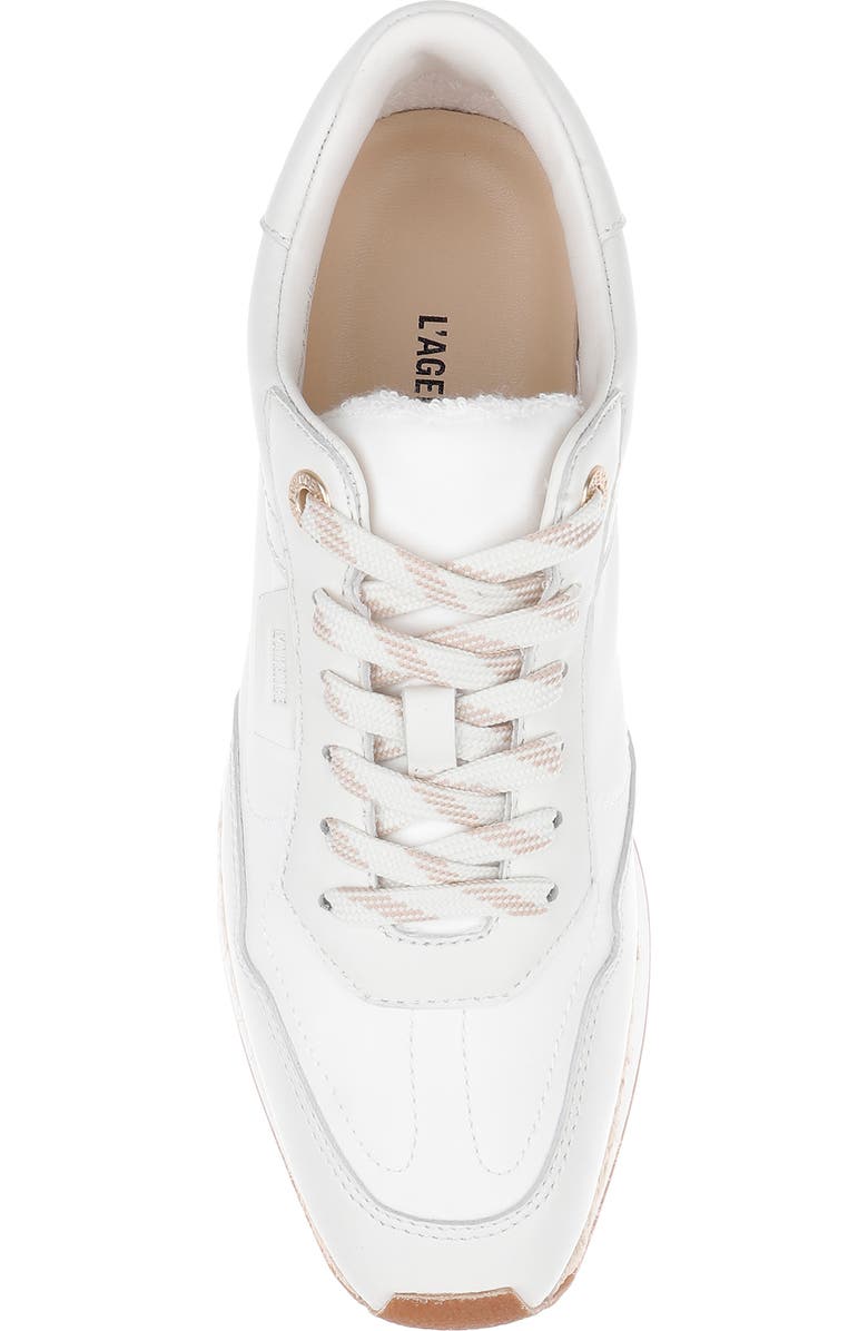 L'AGENCE Ivone Platform Sneaker, Alternate, color, White Leather