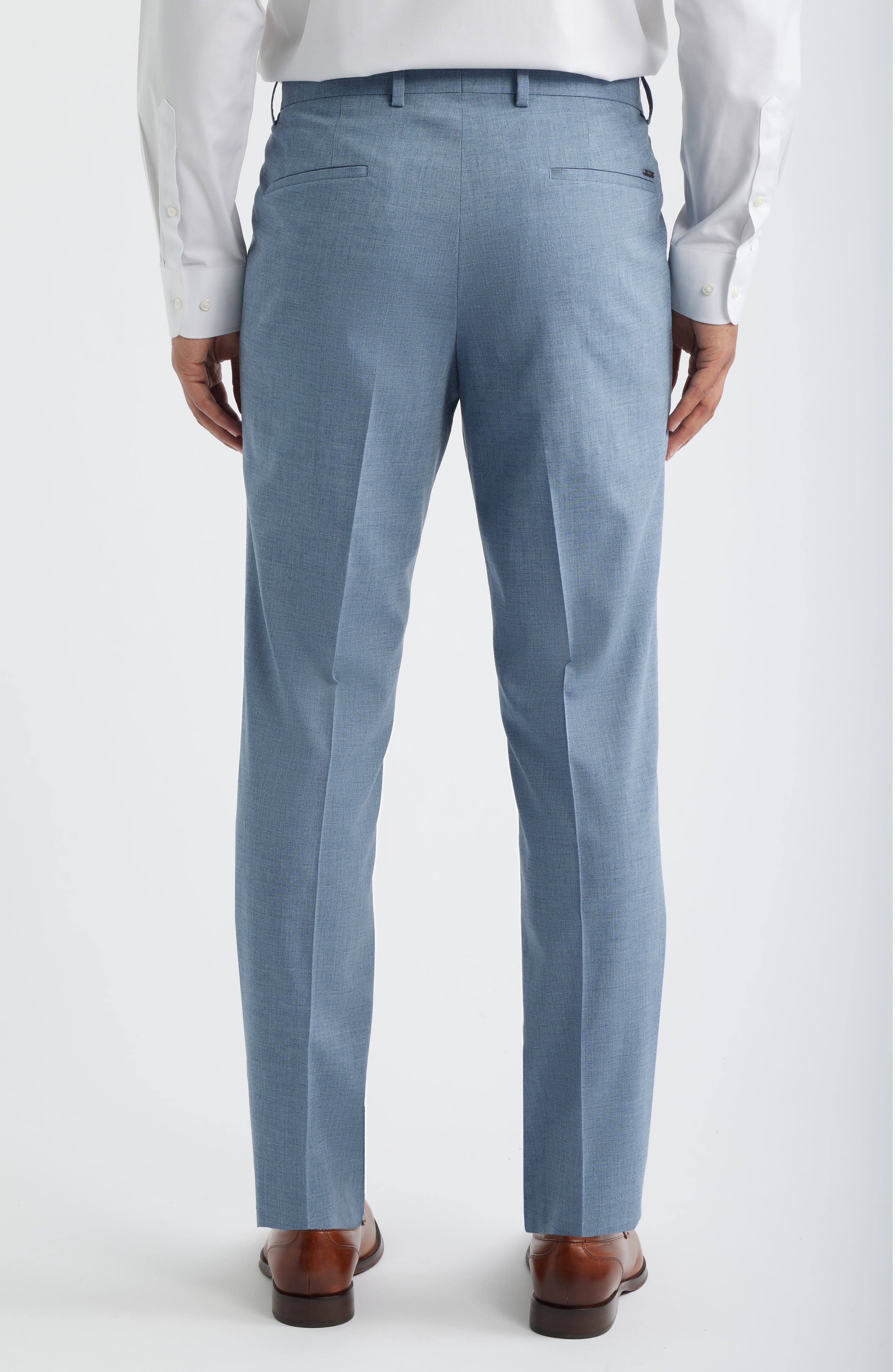 BOSS Genius Slim Fit Flat Front Virgin Wool Blend Dress Pants (Men ...