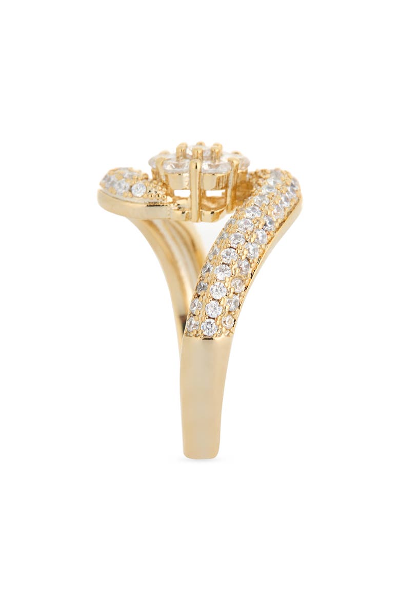 Cubic Zirconia Twisted Ring, Alternate, color, CLEAR- GOLD