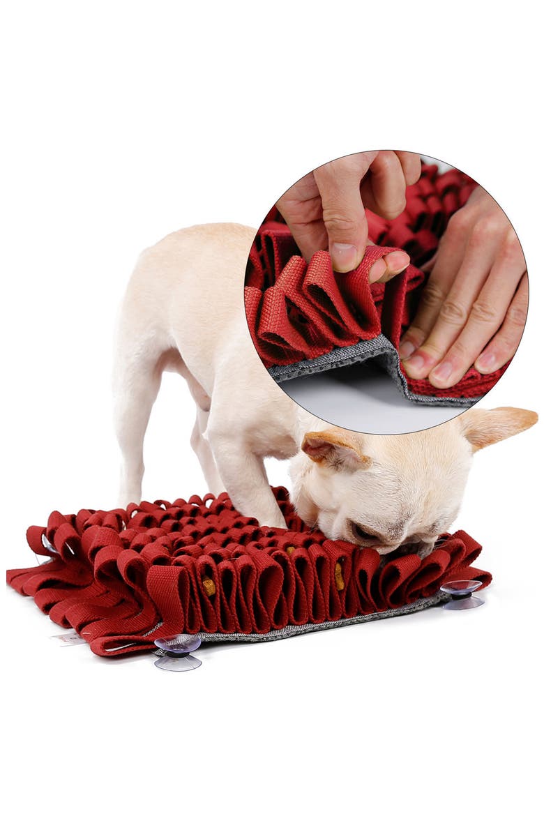 'Sniffer Grip' Interactive Anti-Skid Pet Snuffle Mat, Alternate, color, RED