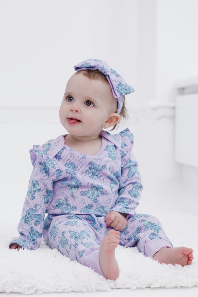 Lilo & Stitch 3-Piece Bodysuit and Pants Set, Alternate, color, Stitch Lilac