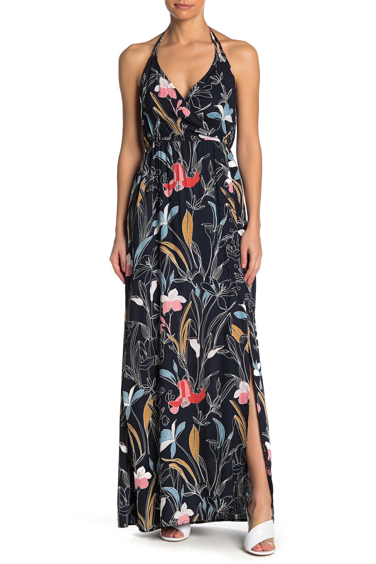 O'Neill Rubia Floral Halter Maxi Dress (Women) | Nordstromrack