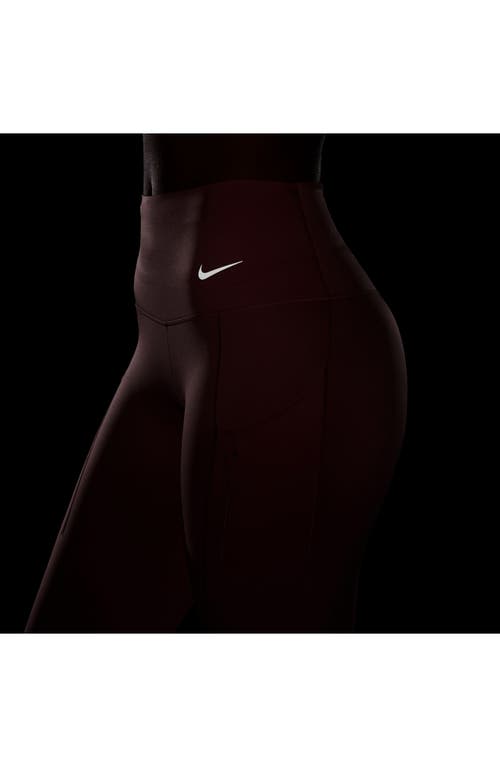Shop Nike Universa Medium-support High-waisted Pocket 7/8 Leggings In Magic Ember/black