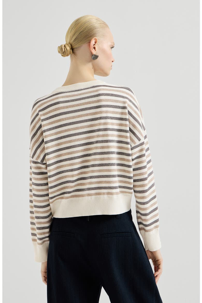 Sparkling stripes sweater, Alternate, color, White
