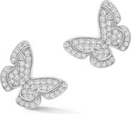 GLAZE JEWELRY Pavé Cubic Zirconia Butterfly Stud Earrings