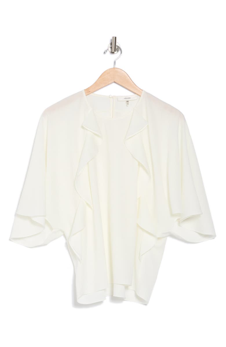 FRAME Ruffle Woven Top, Alternate, color, Cream