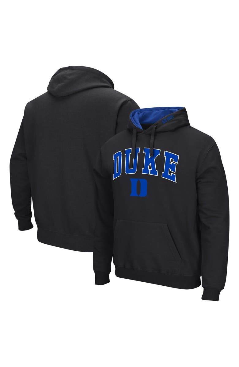 COLOSSEUM Men's Colosseum Black Duke Blue Devils Arch & Logo 3.0 Pullover Hoodie, Alternate, color, Black