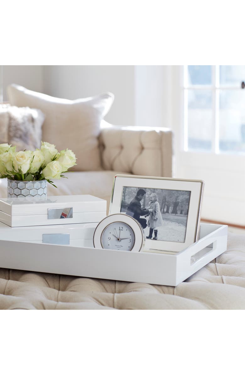 Addison Ross London Silver Plate & Enamel 8 x 10-Inch Picture Frame, Alternate, color, White