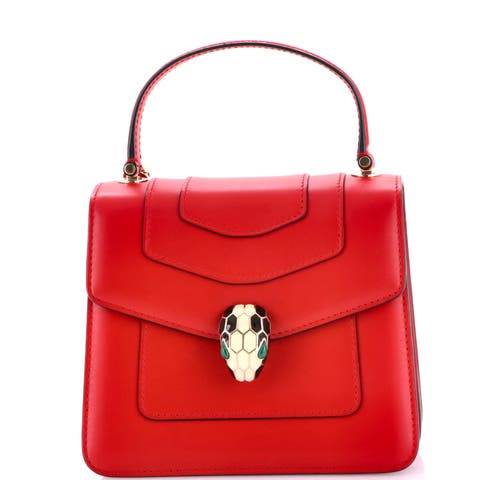 Serpenti Forever Top Handle Bag Leather Small