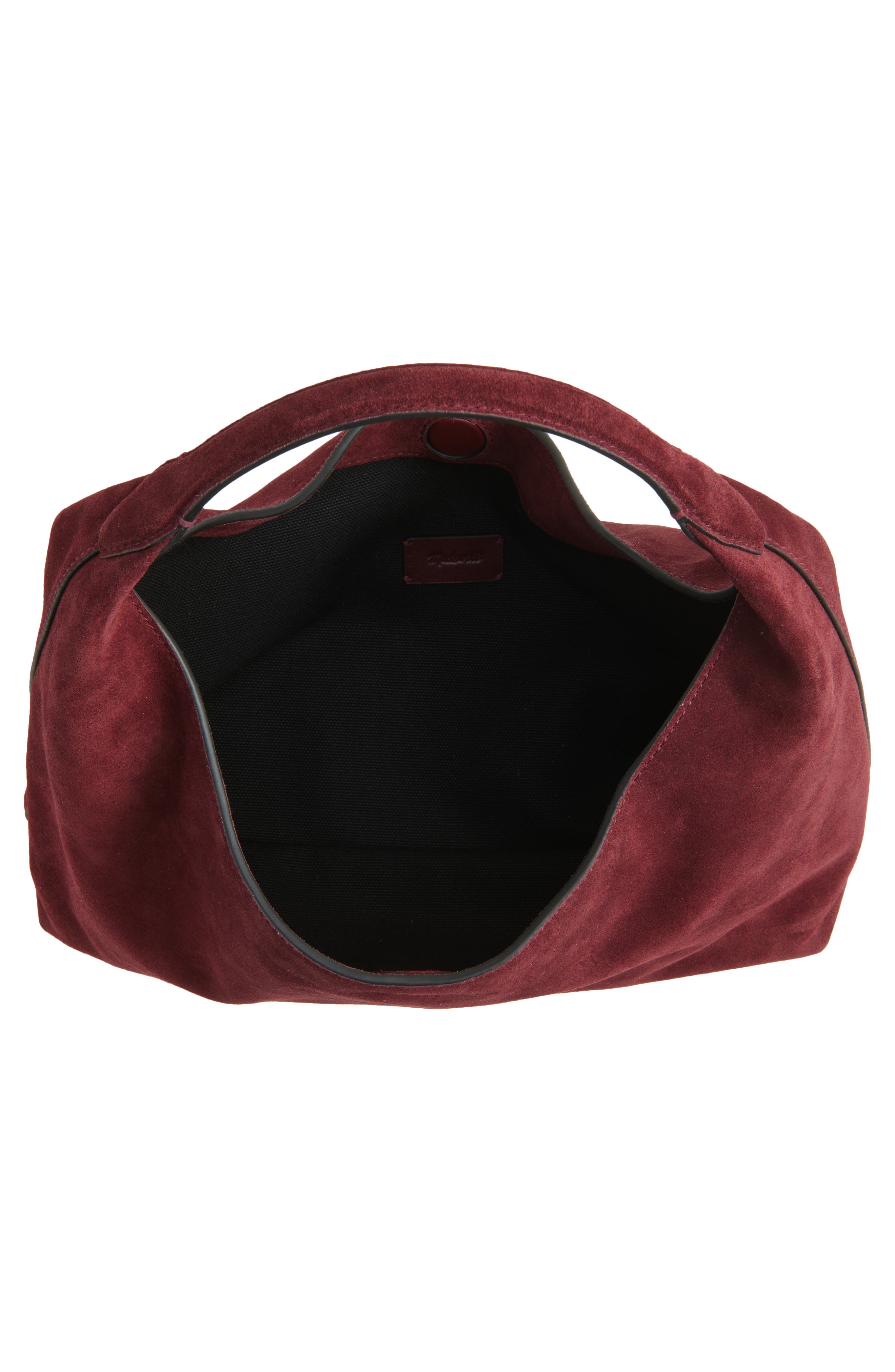 The Mylie Suede Shoulder Bag, Alternate, color, SANGRIA