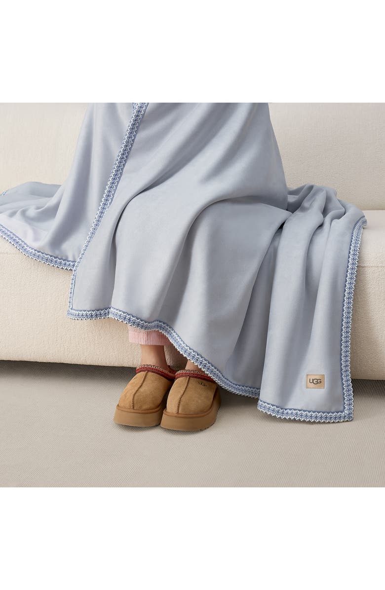 UGG<sup>®</sup> Kirkwood Braid Trim Throw Blanket, Alternate, color, Misty Wisteria