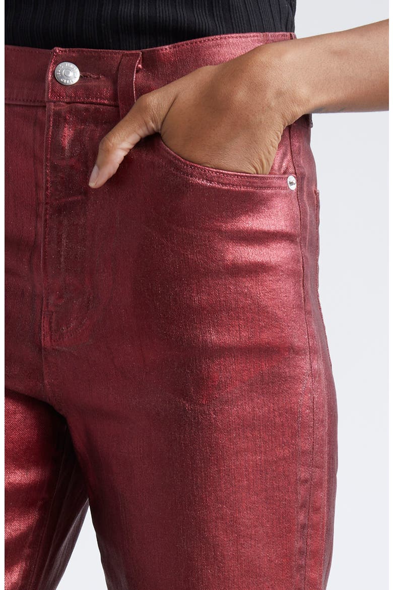Crosbie High Waist Wide Leg Metallic Pants, Alternate, color, BURGUNDY