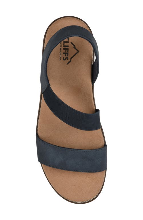 Cliffs By White Mountain Tinnley Wedge Sandal In Navy Nubuck
