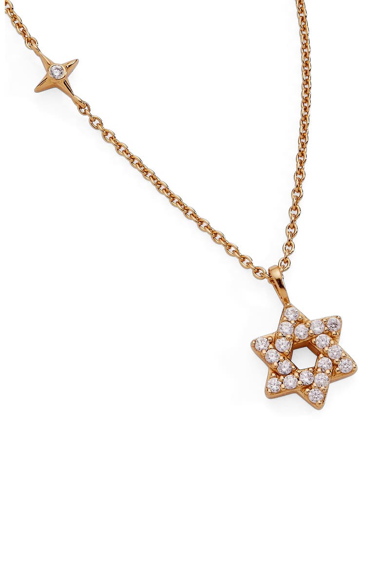 Delicate Pave Star of David Pendant Necklace, Alternate, color, Gold