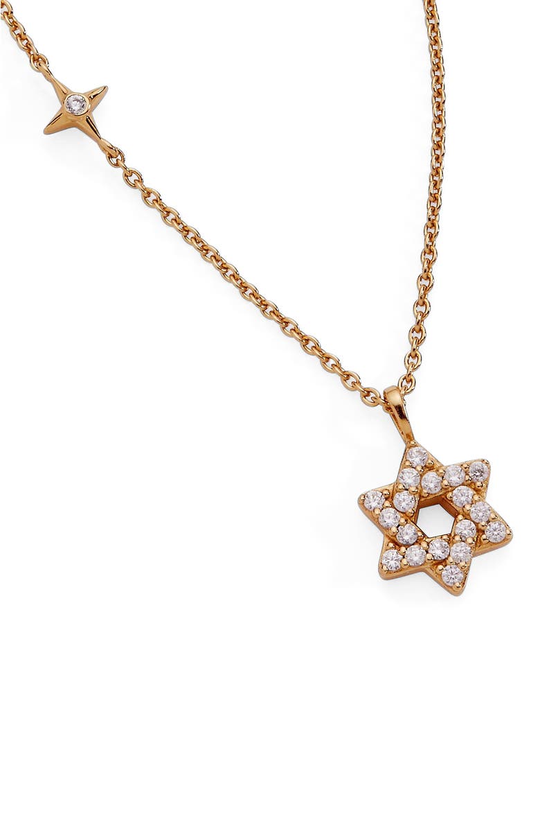 Alex and Ani Delicate Pave Star of David Pendant Necklace, Alternate, color, Gold