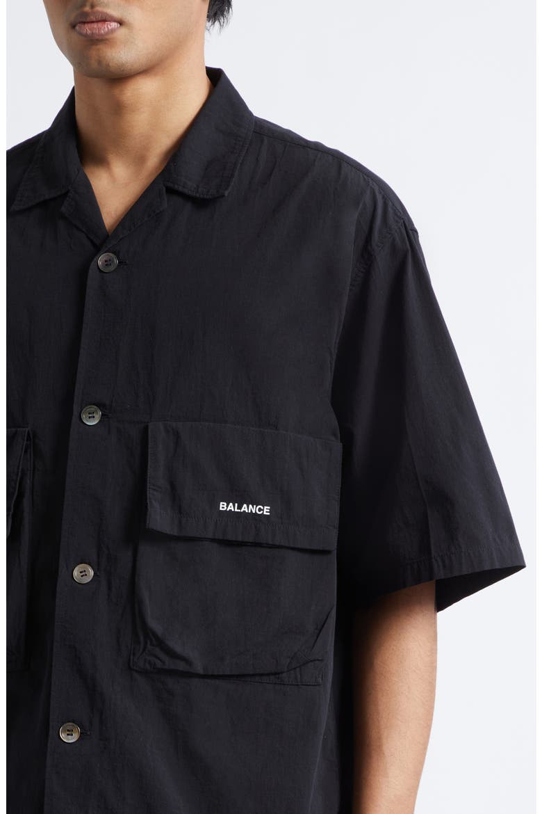 Oversize Cotton Utility Shirt, Alternate, color, BLACK
