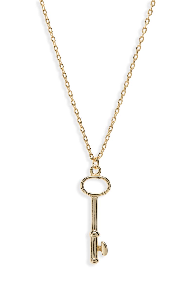 Key Pendant Necklace, Main, color, GOLD